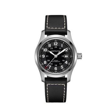 해밀턴 [공식] 해밀턴 카키필드 오토 42mm 블랙 다이얼 가죽스트랩 시계 H70605733