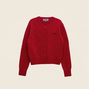 CASHMERE BLENDED BASIC CARDIGAN RED