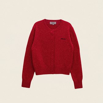 로라로라 CASHMERE BLENDED BASIC CARDIGAN RED