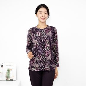 엄마옷 꽃 겉기모 라운드 티셔츠 12SDF9419 중년여성/50대/60대/70대/빅사이즈/할머니옷