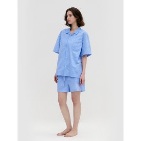 Stay Stripe Pajamas Short Pants - Light Blue