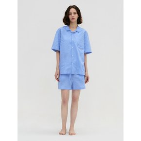 Stay Stripe Pajamas Short Pants - Light Blue