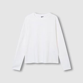 JAJU 여 헤비 코튼 긴팔 티셔츠 J116101034001