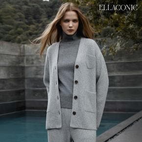 [런칭가129,000원→4만원 ↓] 엘라코닉 ITALY얀 캐시울 혼방  하찌 니트 코트