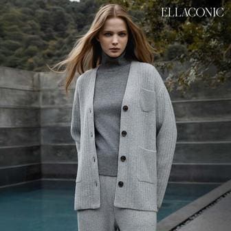 ELLACONIC [미리주문10할인] 엘라코닉 ITALY 캐시울 하찌 니트 코트 (25FW)