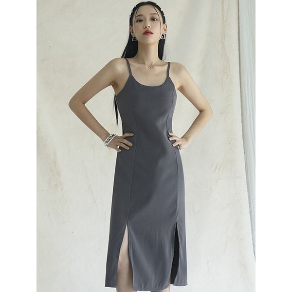 Modern Sleeveless Dress CHARCOAL