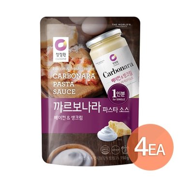  청정원 까르보나라 스파게티소스 250g(2인분) x 4개