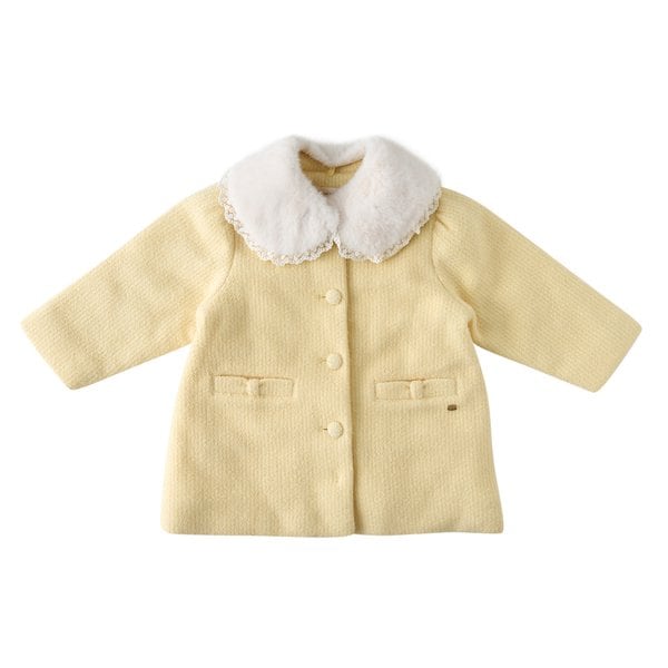 [여주점] [오프라벨 여주점] 밍크뮤 (YE) FUR카라리본포켓코트 (34C15-101-02)