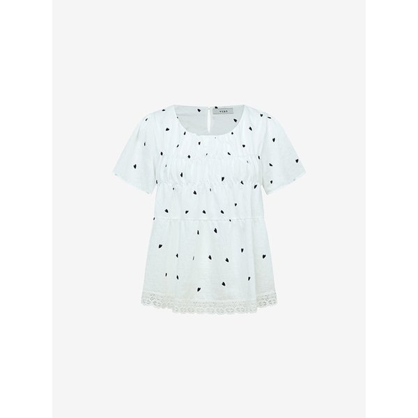 하트 셔링 레이스 블라우스 (TKBAG2486)