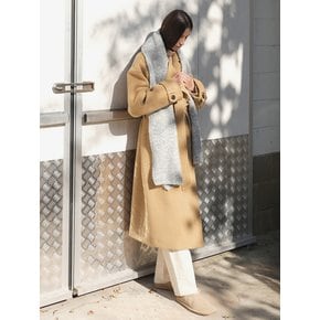 BELTED OVERSIZ WOOL COAT / BEIGE