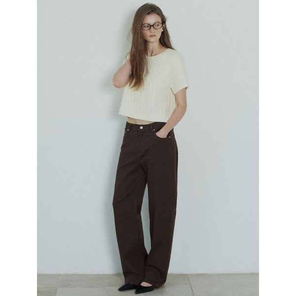 Cigarette Span Colored Denim Jeans_Brown