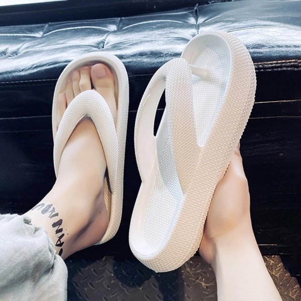 [옷자락] 커플용 남녀용 키높이 쿠션 통굽 플리플랍 쪼리