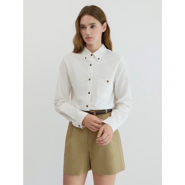 Button Point Oxford Shirt White AT5SHF011WT