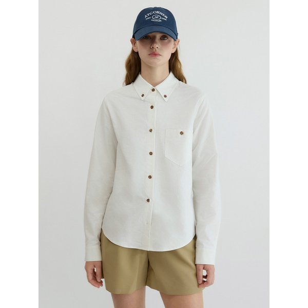 Button Point Oxford Shirt White AT5SHF011WT