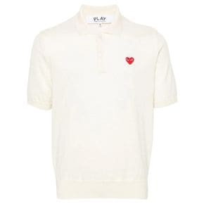 24 FW 꼼데가르송플레이 heart patch wool polo shirt AXN094051 TP427430133 92505331