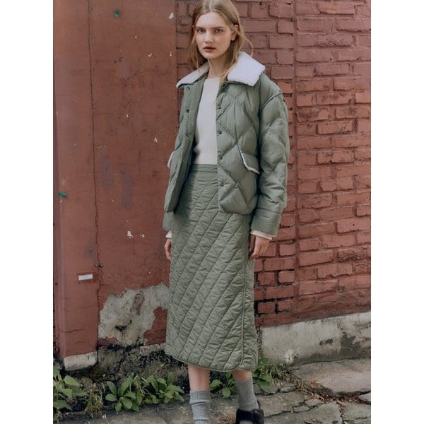 QUILTED PADDING LONG SKIRT [4COLORS]