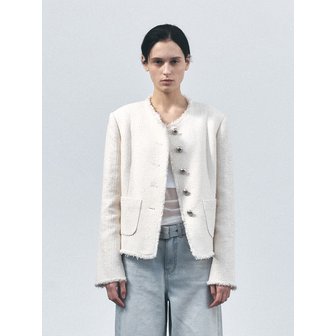 모한 TVS FRINGE TWEED JACKET_2COLORS