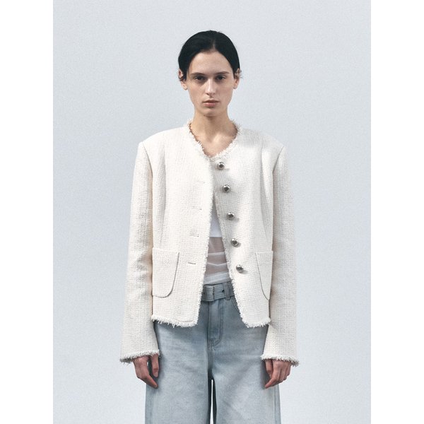 TVS FRINGE TWEED JACKET_2COLORS