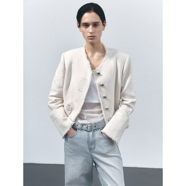 TVS FRINGE TWEED JACKET_2COLORS