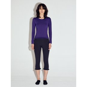 Wired hem basic top in Deep Purple