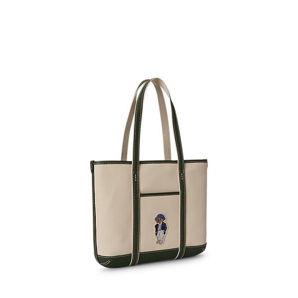 여성 폴로 베어 캔버스 스몰 쇼퍼 토트(WAPOBAG0G620535101)