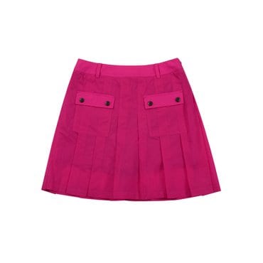 MARTINE GOLF [정상가 338000원]여성 밴딩 립조직 플리츠 스커트 D핑크 (Q0CQ20374)