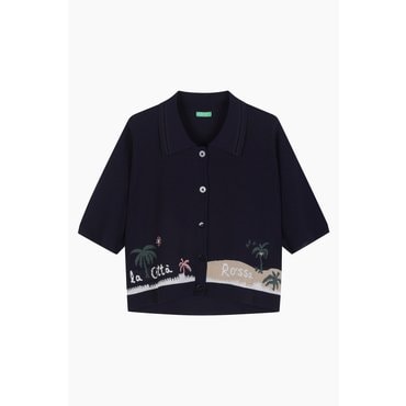 베네통 야자수 셔츠형 니트 가디건 BAKC57431
