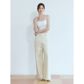 Clear summer cotton wide pants - creambeige