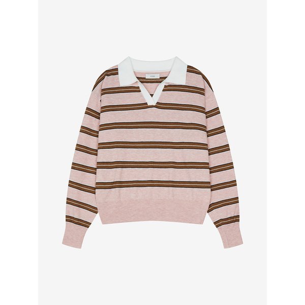 스트라이프 카라 니트 풀오버 (TMUCB2908)