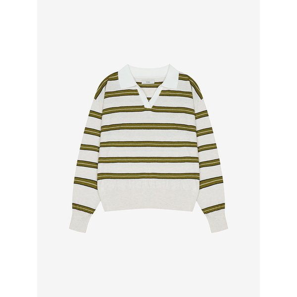 스트라이프 카라 니트 풀오버 (TMUCB2908)