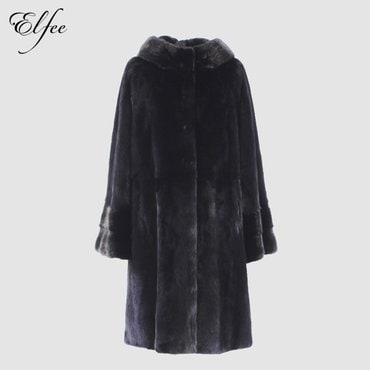 진도 엘페 [진도 Elfee] 풀스킨 휘메일 밍크 후드 롱코트(E8W3EC14)