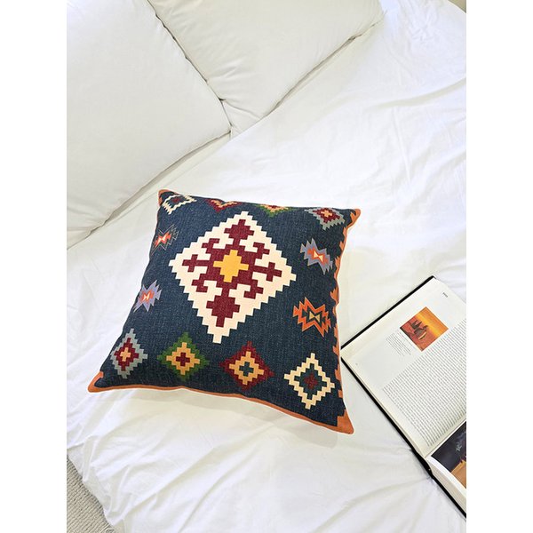 노마드 패턴 캔버스 쿠션 커버