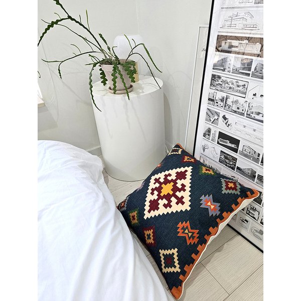 노마드 패턴 캔버스 쿠션 커버