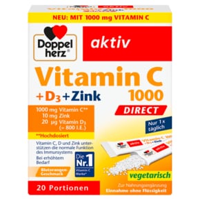 Doppelherz 도펠헤르츠 비타민 C 1000 다이렉트+아연+D3 20포 32g