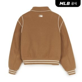 [코리아공식] 여성 울 카라 크롭 바시티자켓 BOS (Beige)