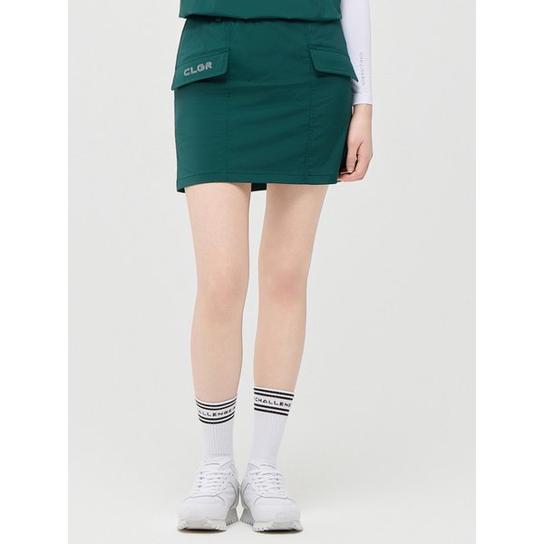 여성 에센셜 카고포켓 H라인 골프 큐롯 다크그린