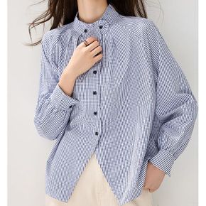 유니크네크라인 체크셔츠블라우스 F3D134_P415174628