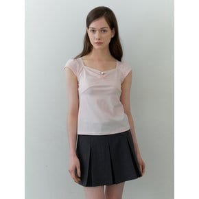 rosy shirring top - baby pink