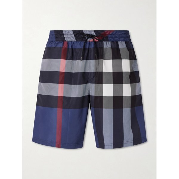 스트레이트 레그 미드 렝스 체크 스윔 쇼츠 46376663163042449