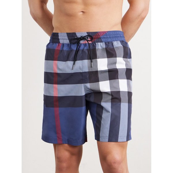 스트레이트 레그 미드 렝스 체크 스윔 쇼츠 46376663163042449