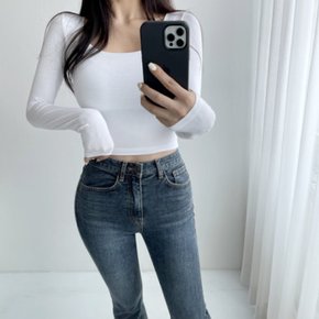 / 쫀쫀 롱슬리브 U넥 필라테스복 크롭 슬림 티셔츠 6컬