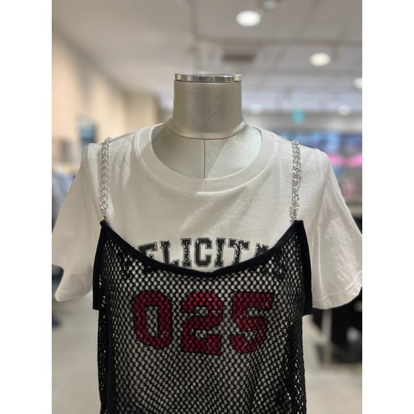 [부산점] ER2CH560 그래픽 티셔츠&금속체인 뷔스티에 세트