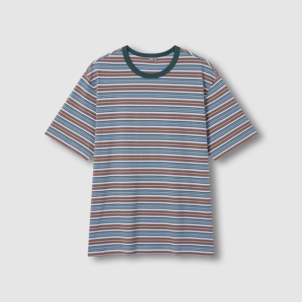 남 멀티 스트라이프 반팔 티셔츠 J116201058073