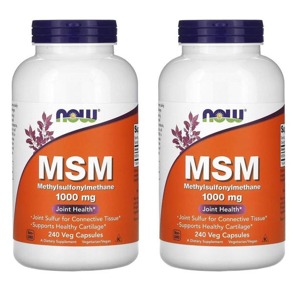 [해외직구] NOW Foods 나우푸드 MSM 메틸설포닐메테인 1000mg 240베지캡슐 2팩