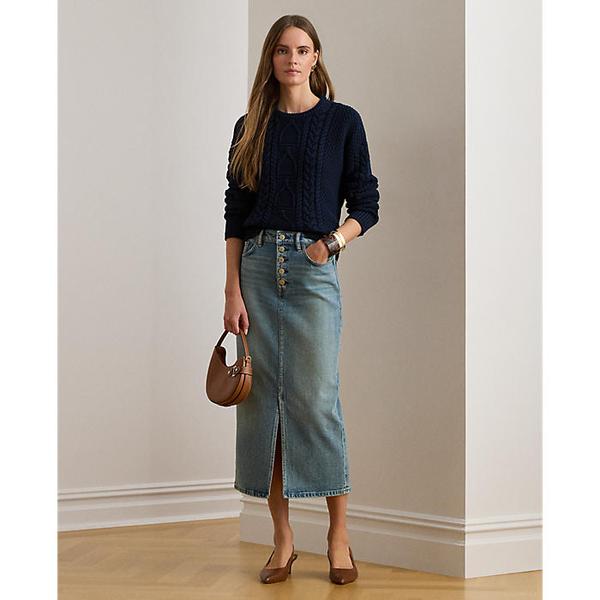 데님 펜슬 미디 스커트(WMLRSKTS6H20294410)