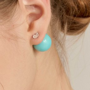 [Ie382]Turquoise Ball Silver Earring