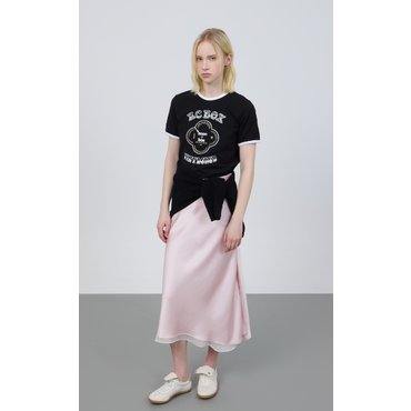 ZOOC 슬릿 사틴 스커트 Z251MSD003