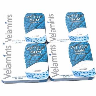  벨라민츠 화이트 껌 페퍼민트맛 Velamints White Gum Peppermint 16개들이 4개