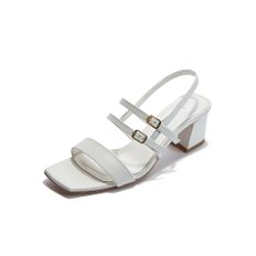 Square Buckle Sandal_Cream