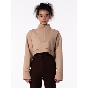 STITCH POINT CROP SWEATSHIRT BEIGE MBCFTO004BE